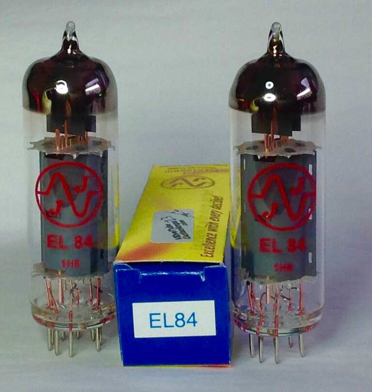JJ EL84 Pair with box in middle image
